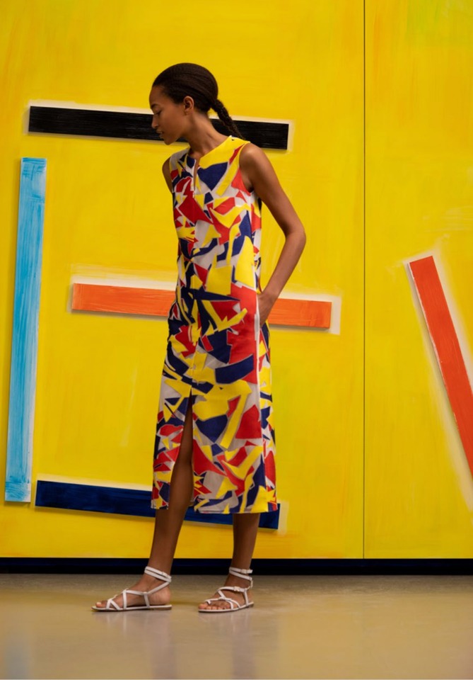 Cut-Out embroidery on tulle midi-dress with georgette lining