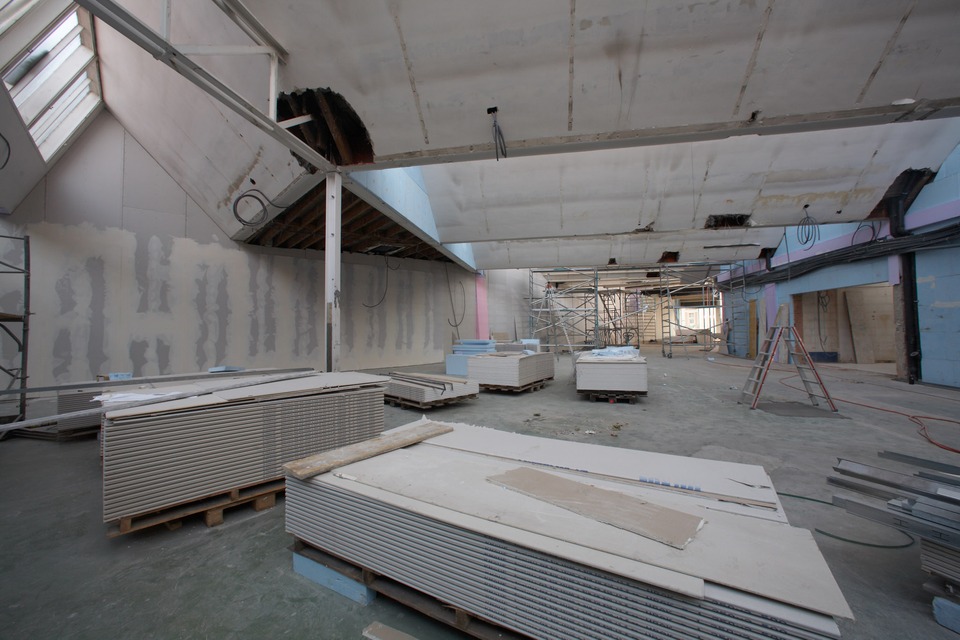 Before: Inside the gallery during construction